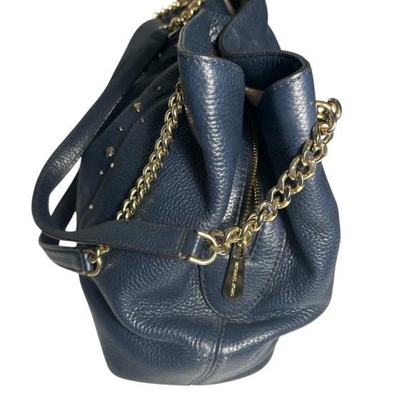 Michael Kors Jet Set Navy Blue Leather Studded Chain Strap Bag - Picture 4 of 16